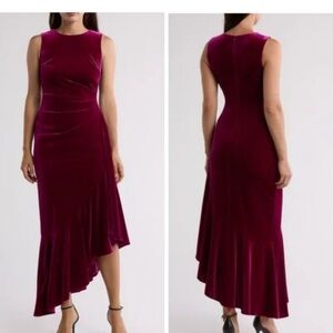 Eliza J Fuchsia Velvet Dress